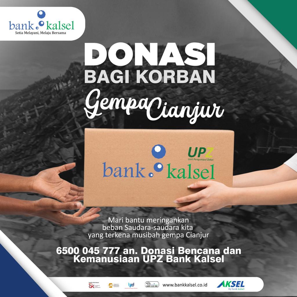 Catat! Bank Kalsel Buka Donasi untuk Korban Gempa Cianjur